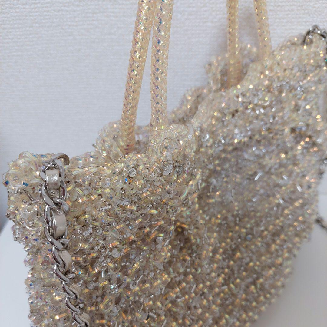 アンテプリマ 限定 ステッラホワイト ワイヤーグリッター バッグ なな