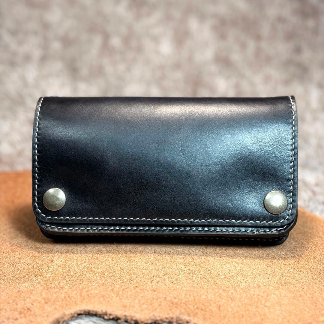 ◎柔らかい二つ折り.スムース革シャグポーチ◎