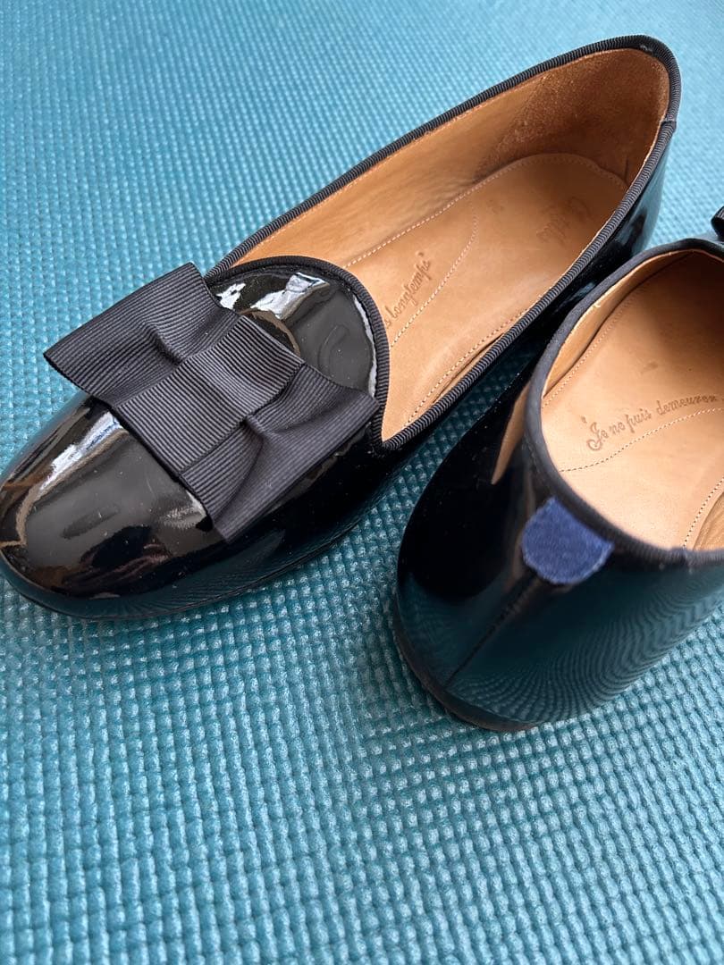 chatelles】シャテル ボウエナメルフラットシューズ 38