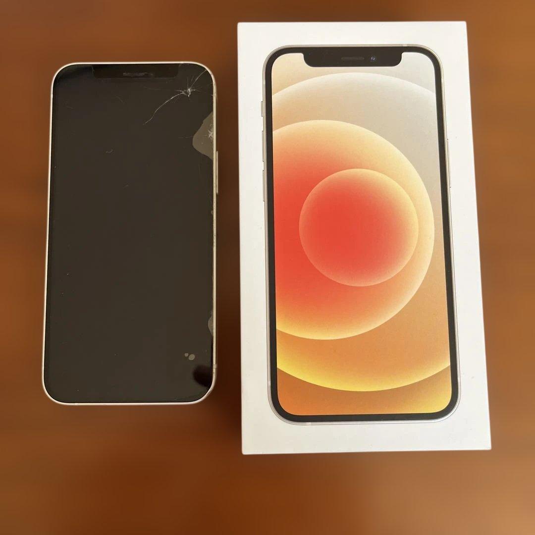 【画面ひび割れ有り】iPhone 12 mini 128gb simフリー iPhone 12 mini 128GB ブラック SIMフリー 画面割れあり 本体のみ