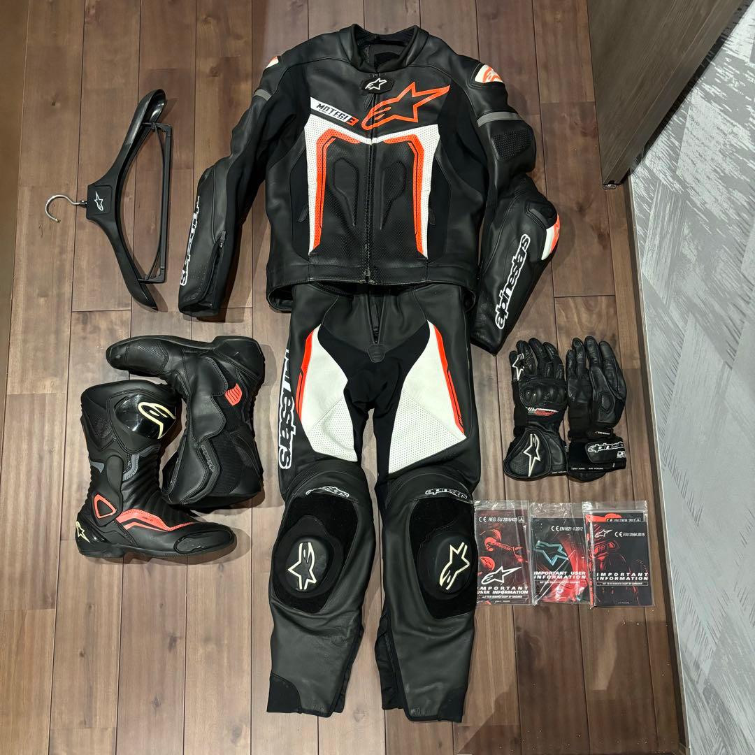アルパインスターズ✨レザースーツセパレート革ツナギ✨グローブ