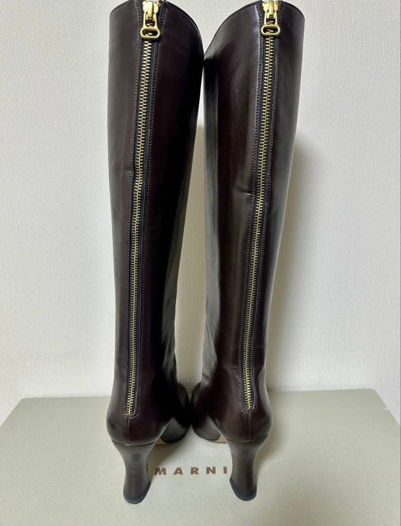 美品/MARNI】ジップアップロングブーツ 38（24.5〜25cm）