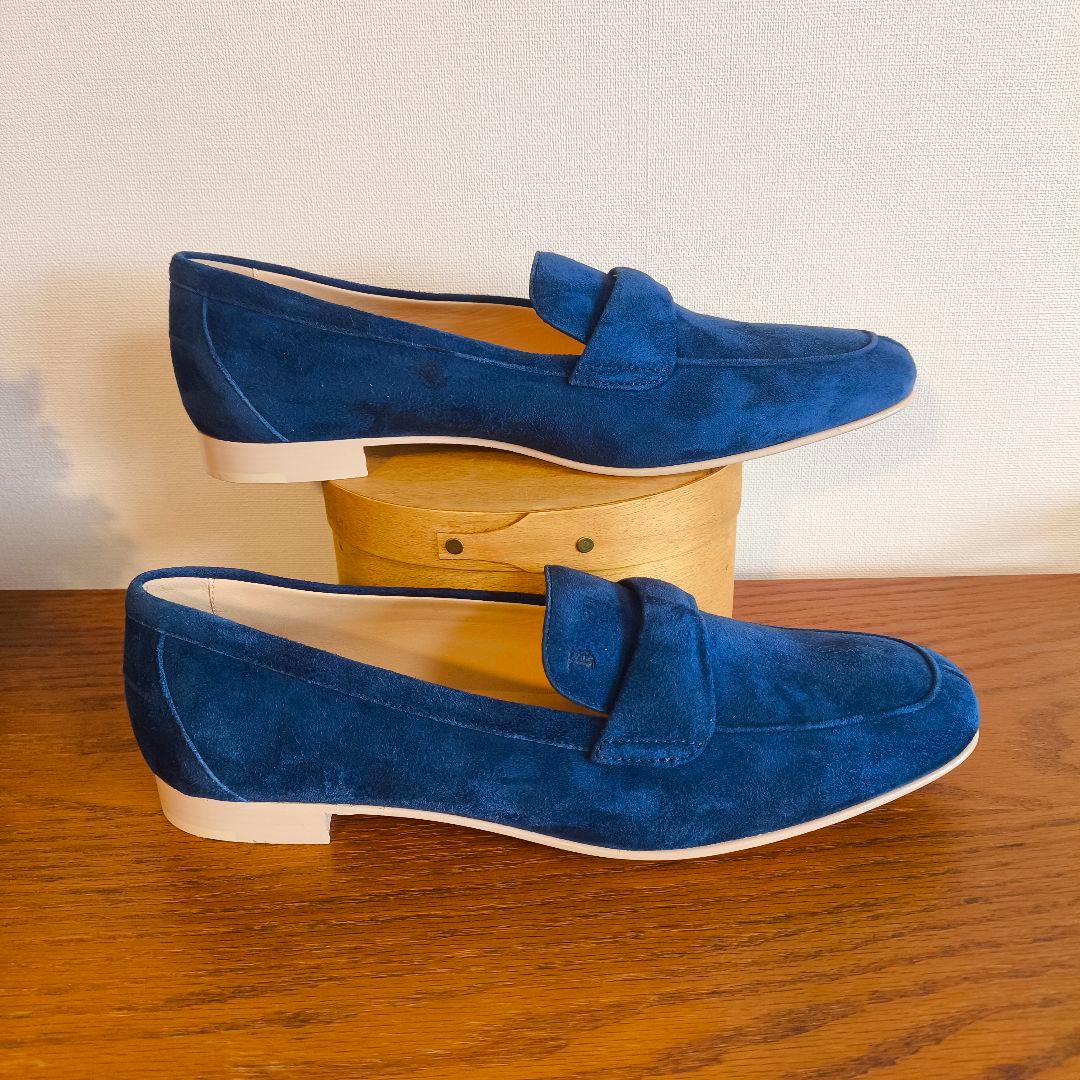 meGU様専用 トッズ レディース ローファー スウェード ブルー 38 1/2