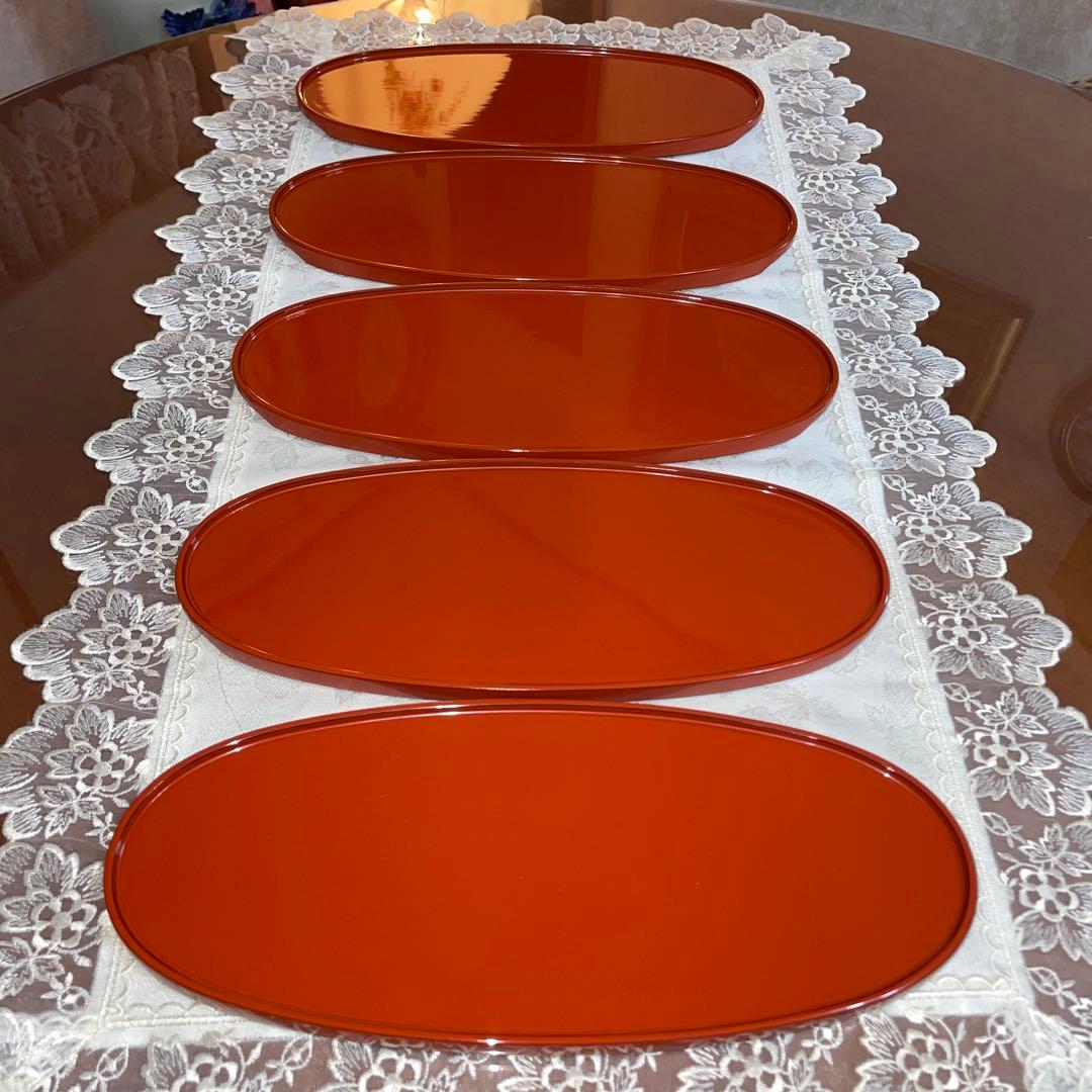 輪島塗 慶塚 楕円 お盆 5枚セット 前菜盆 オーバル 未使用 - メルカリ