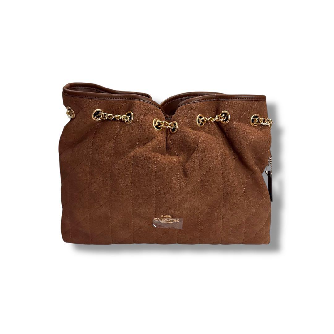 新品タグ有】COACH コーチ エヴリン ブラウン キルティング CCZ80