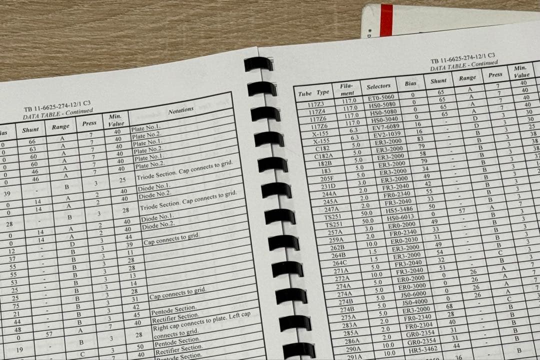 貴重】真空管のデータ冊子・アメリカ取り寄せ品