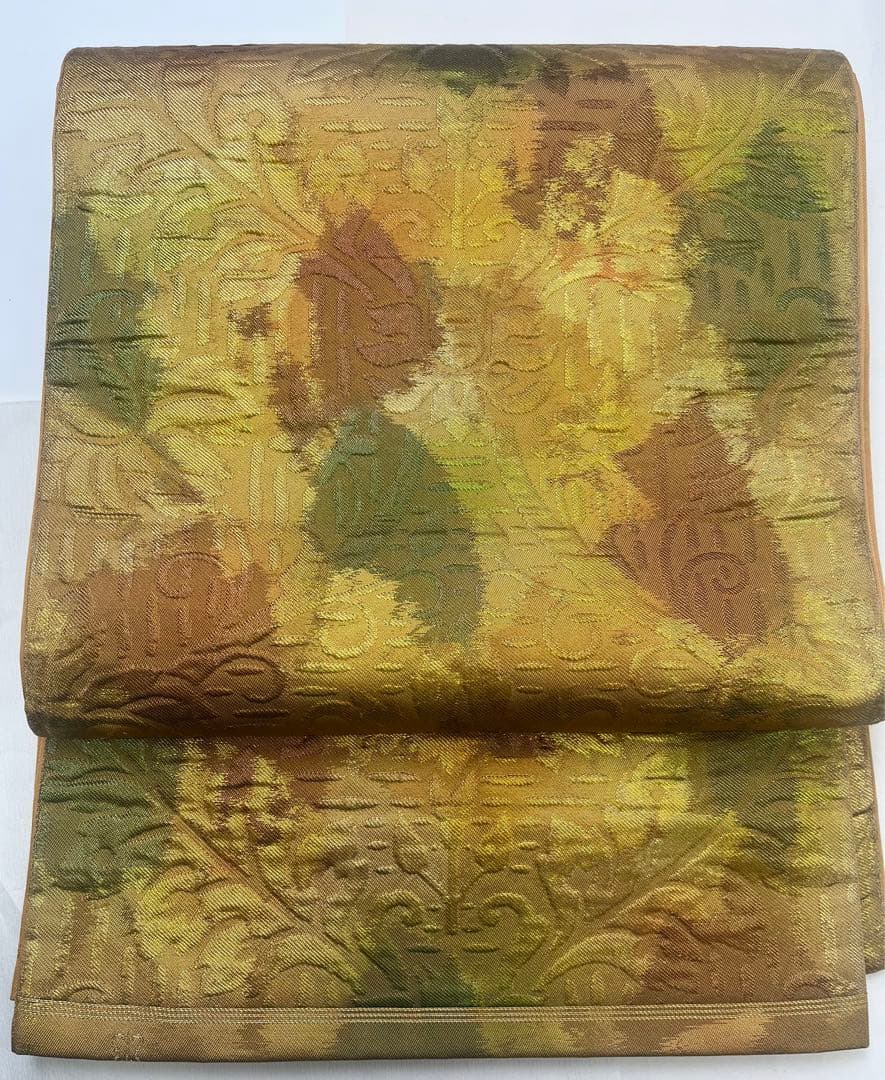 s*k様 川島織物 花柄 袋帯 グリーンのぼかし