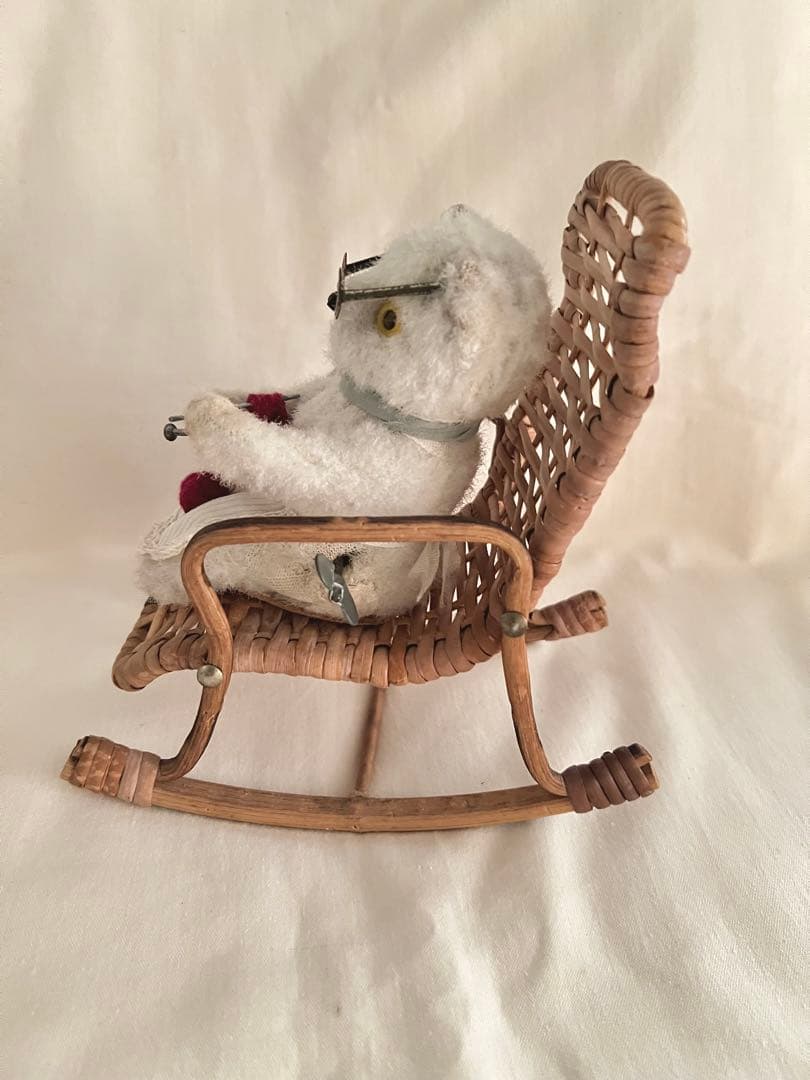 アンティーク 編み物ねこ 海外輸出用 里帰りっ子 ゼンマイ式