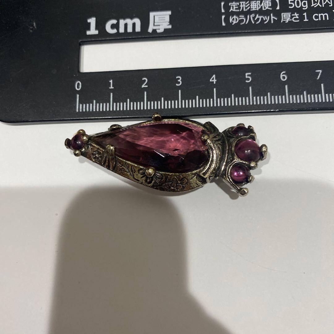 MIRACLE 英国ヴィンテージブローチ カラーストーン