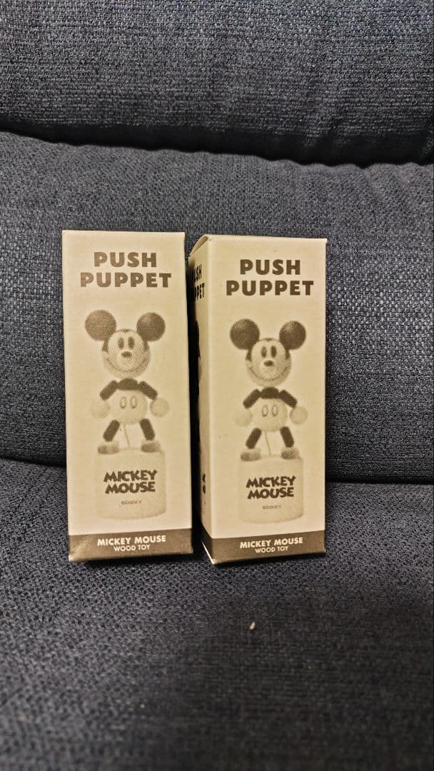 ミッキー＆オズワルドプッシュパペット 木製箱なし ミッキー新品未使用