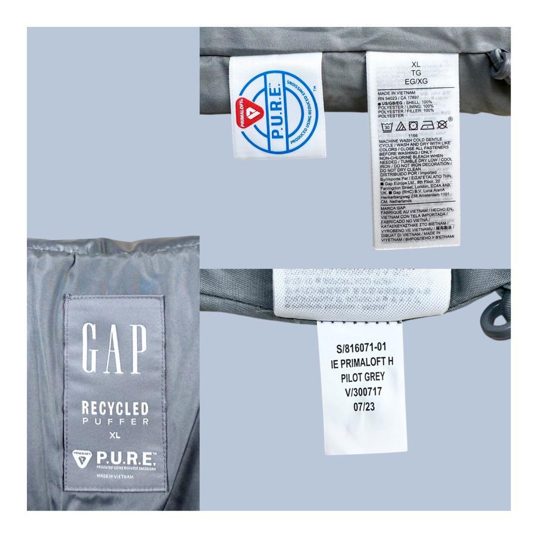 GAP ギャップ パファージャケット プリマロフト 中綿 ダウン シルバー