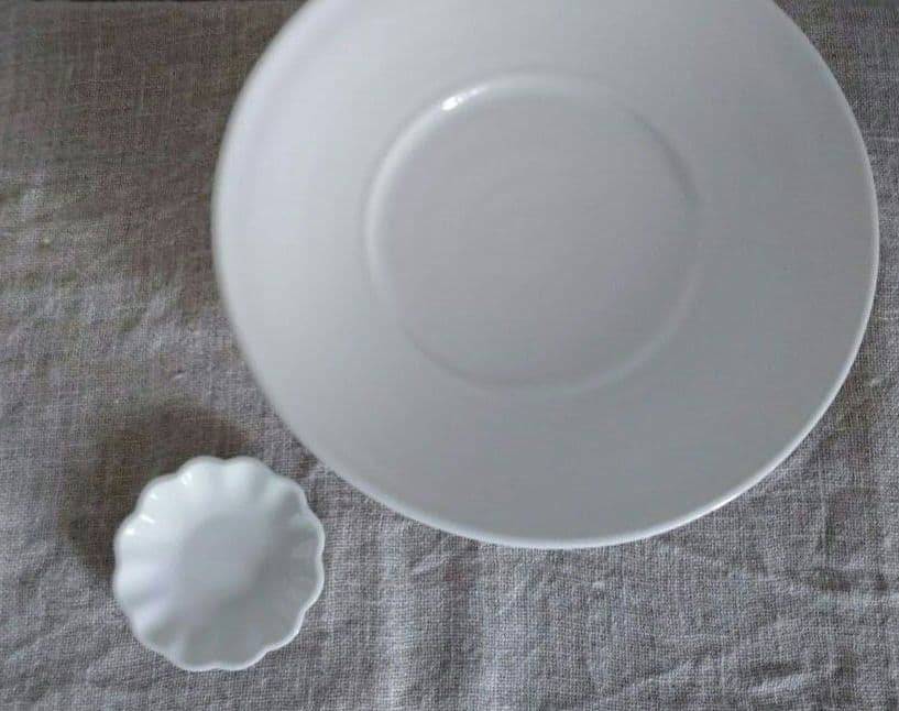 ◇白い器/作家もの◇ 岡田直人さん 00年代 23.5cm　浅鉢 + 豆皿おまけ