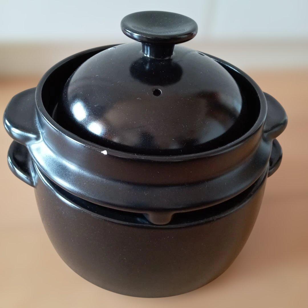 美品】クリヤマ 黒樂 かまどご飯釜（大） 1〜4号 土鍋圧釜 WA-100