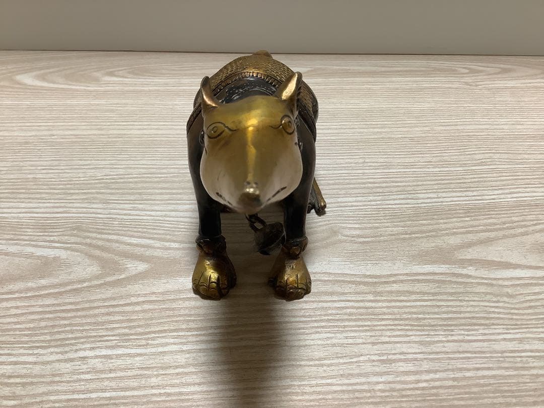 《 チベット密教　ヒンドゥー教　新品 》 マウス　幸運の使い　真鍮　約1420g
