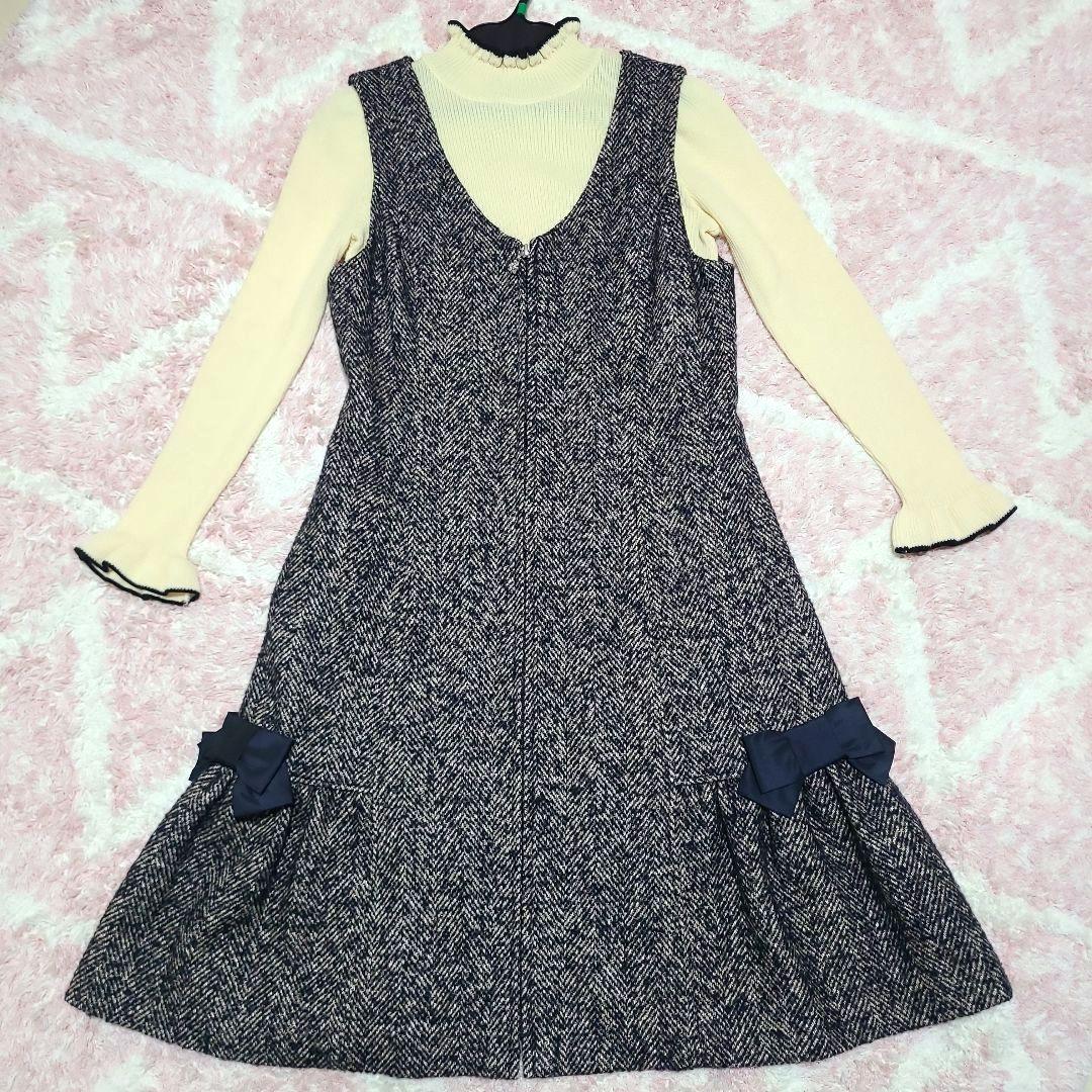 【本日限定価格】M'S GRACY　ツイード風ジャンパースカート 38　美品 お値下げしました】M'S GRACY ツイード風ジャンパースカート 38 美品