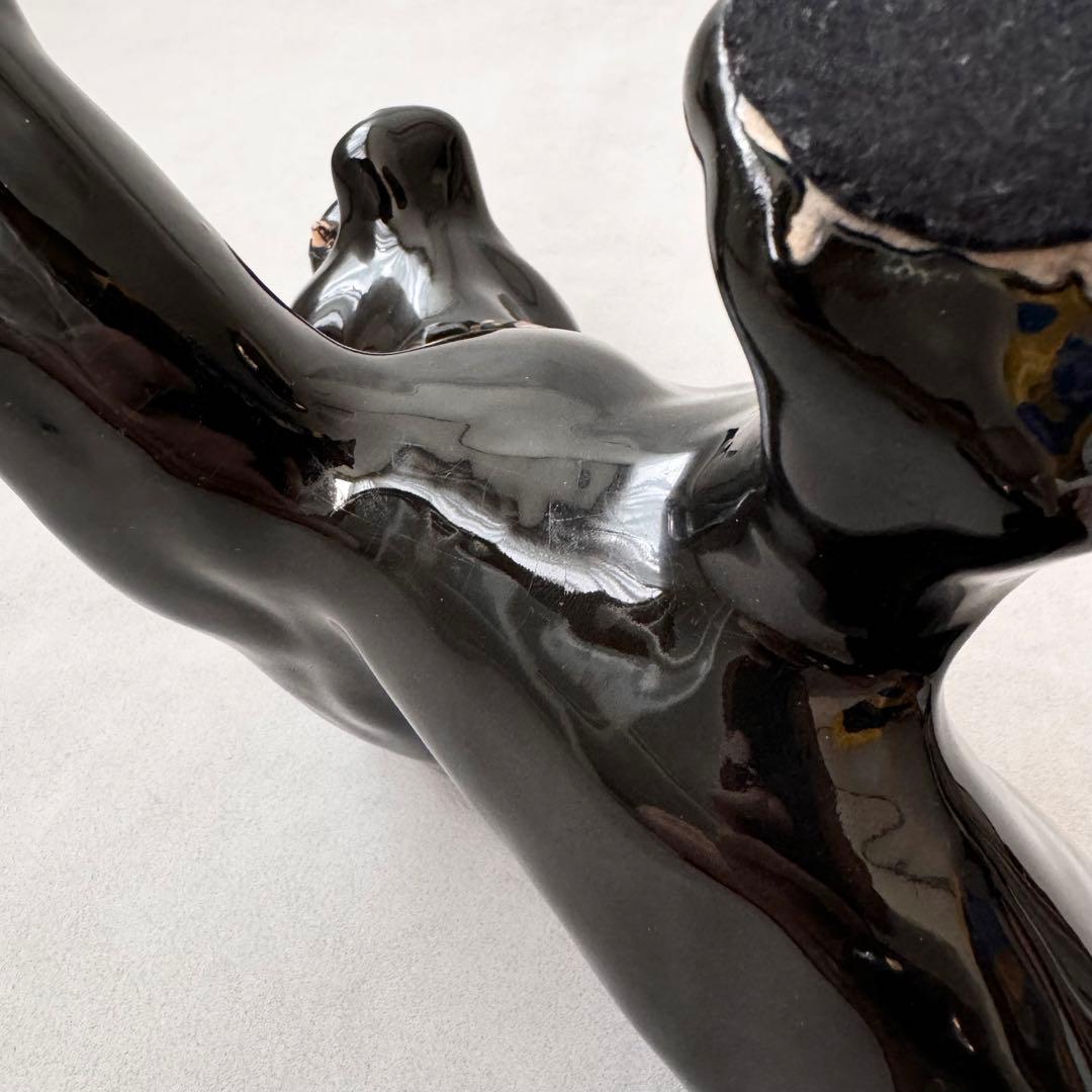 Vintage ブラックパンサー 置物 陶器 50s 60s ミッドセンチュリー