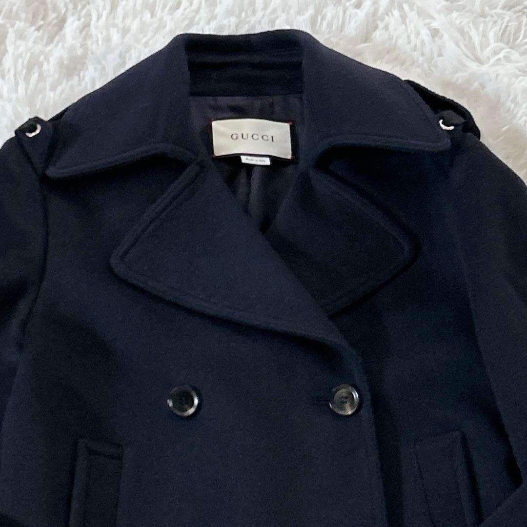 極美品】グッチ ダブルブレストコート ウール Pコート 現行タグ - メルカリ