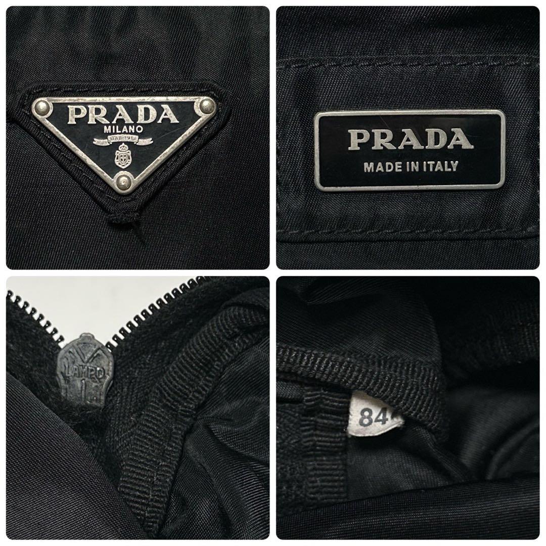 m61【極美品】プラダ 三角ロゴ ナイロン ブラックウエストバッグ