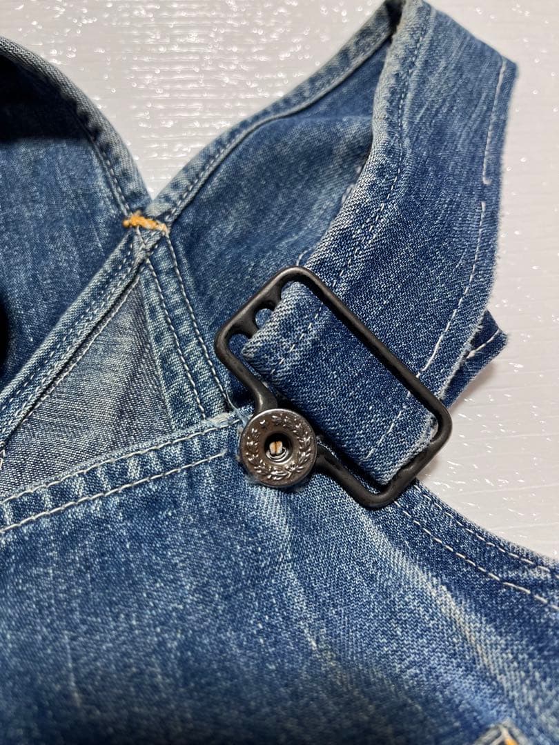 vintage】大戦モデル 月桂樹ボタン オーバーオール ドーナツボタン