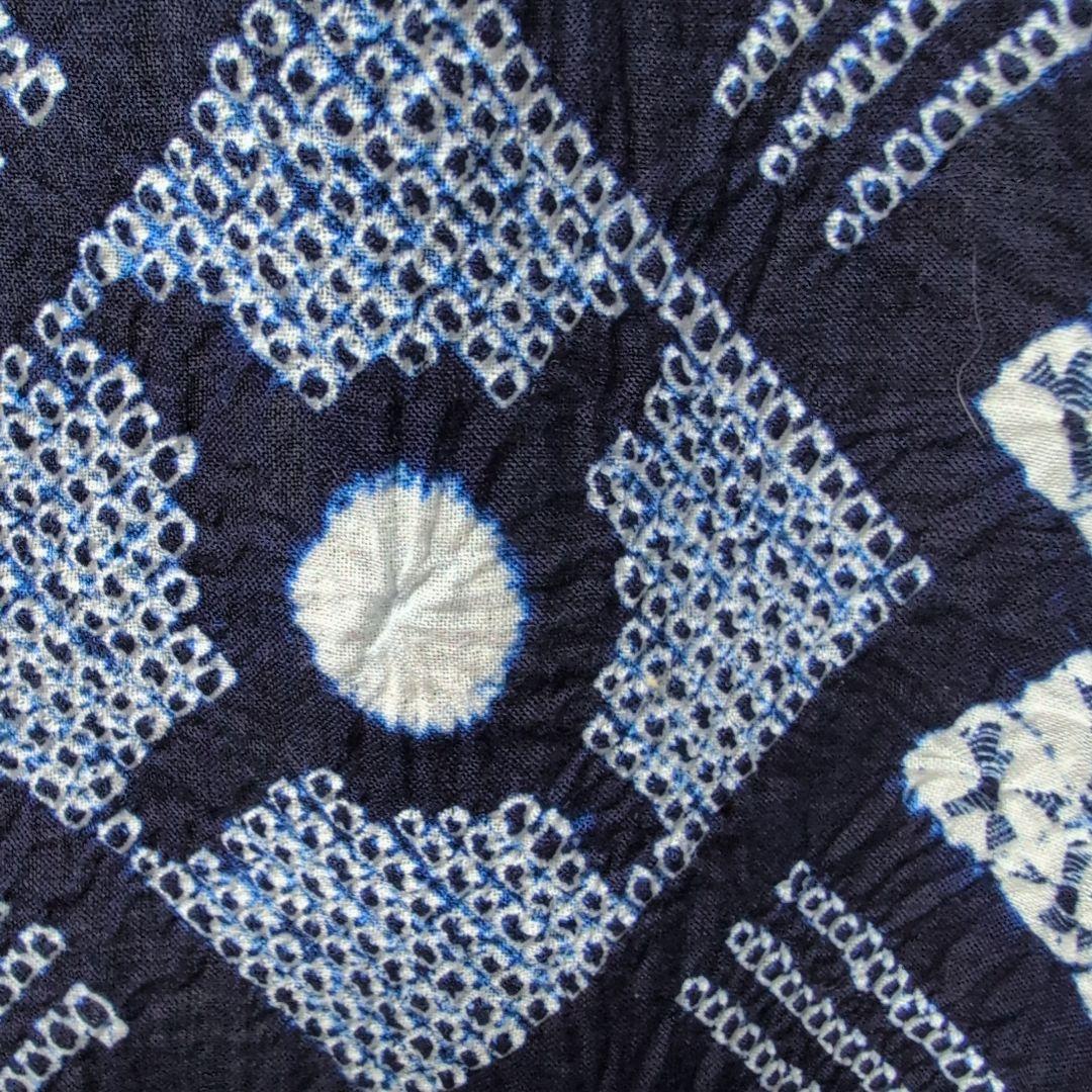 濱文子様ご購入高級有松絞り 肩当て居敷き当て付き 一部しつけ糸有り美