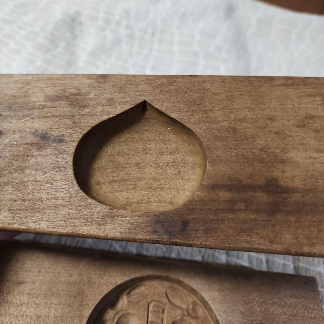 菓子木型3枚セット② 古い 木型 菓子型 和菓子 木製 古道具 古物