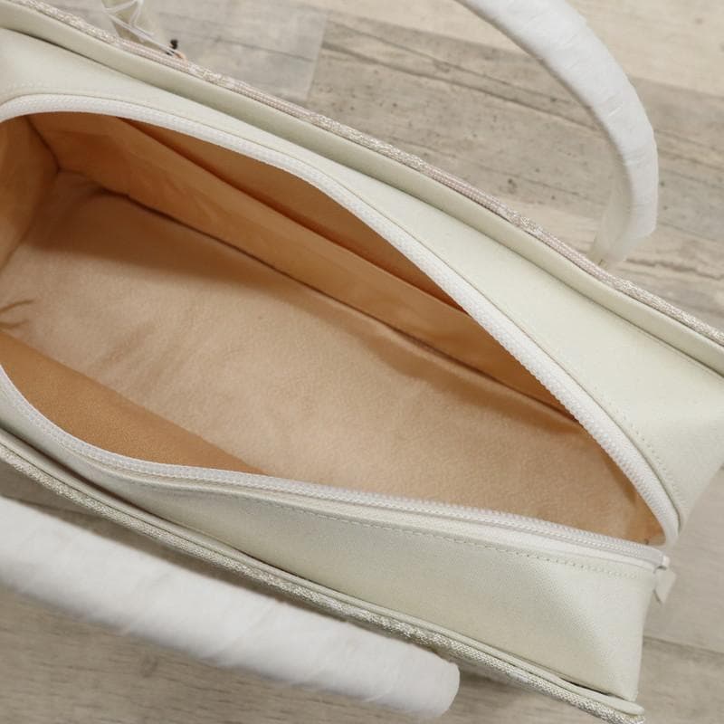 《和装バッグ◆花しおり 有職菱文様 利休バッグ アイボリー　礼装用◆Z9-12》