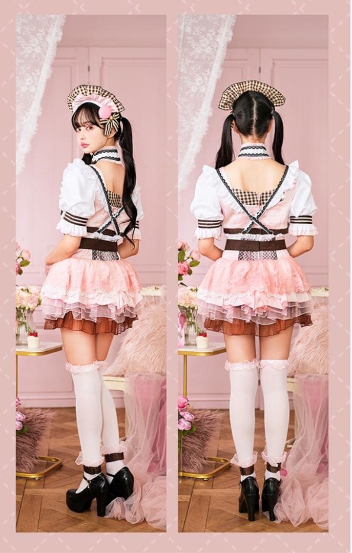 ピンクマカロンメイド《コスプレ12点セット》【Malymoon/マリームーン