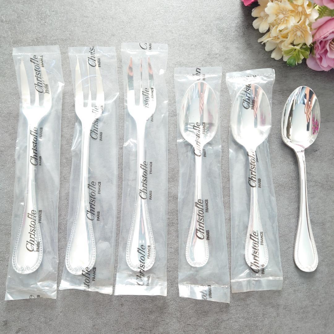極美品 クリストフル マルメゾン ケーキフォークコーヒースプーン 未