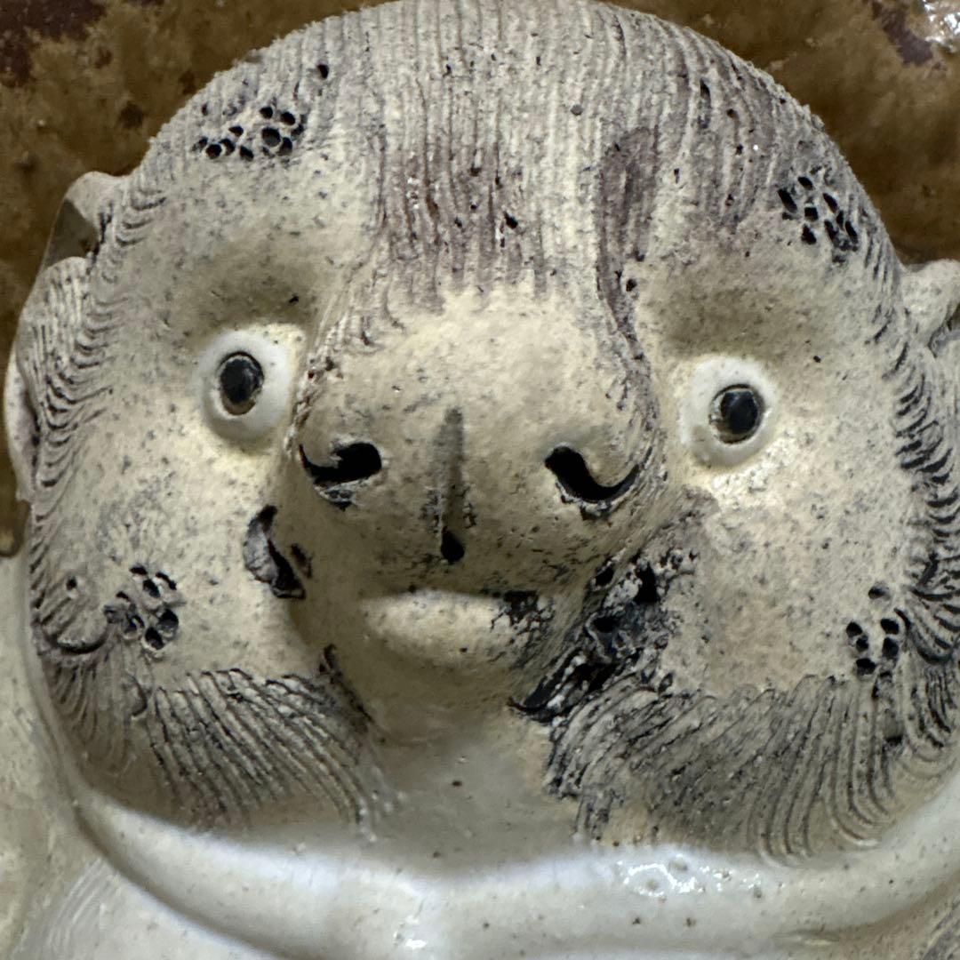 信楽焼 白 たぬき 狸 焼き物 ホワイト 2代 38cm 陶芸 工芸品 置物