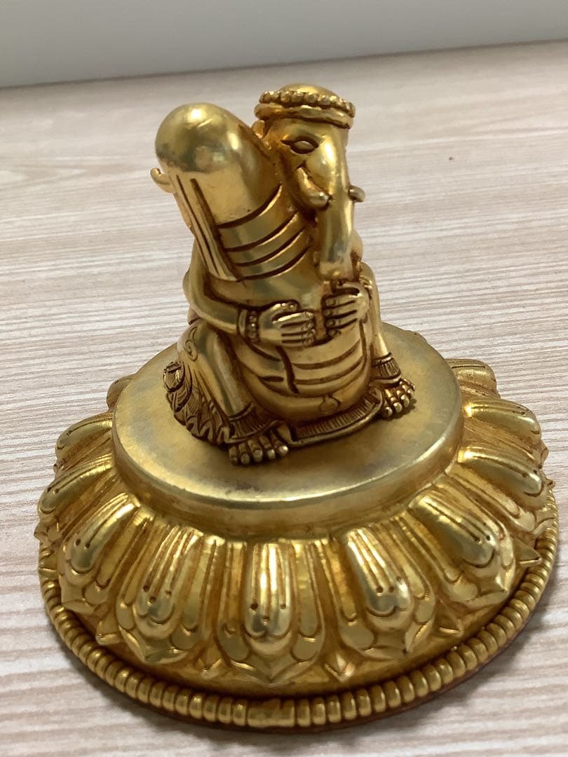 《 チベット密教　新品　1点物 》 オリジナル　鍍金　歓喜天　ガネーシャ　②