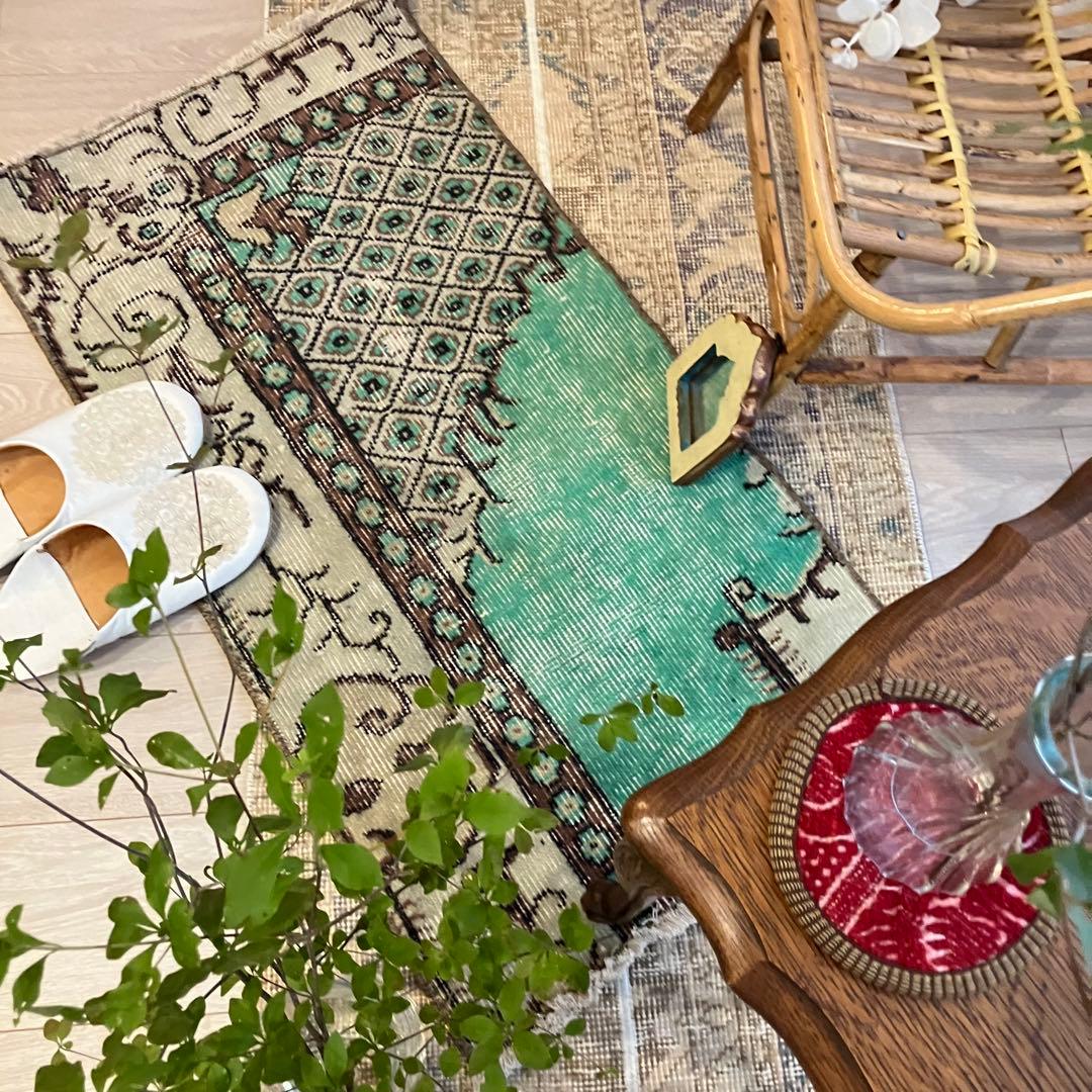 クラシカル柄47×90グリーンアップル チョコ フラワー トルコ