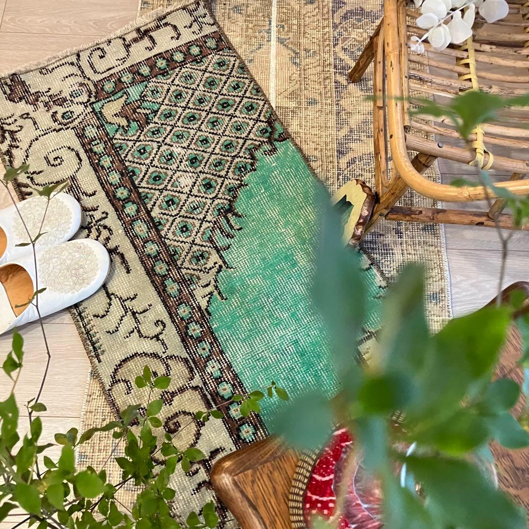 クラシカル柄47×90グリーンアップル チョコ フラワー トルコ