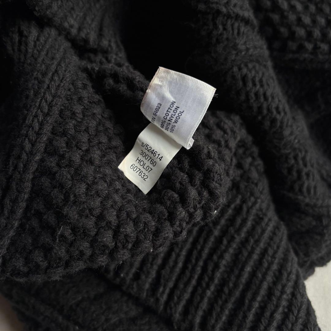00s OLD GAP aran pattern cotton knit BLK 00s BLK