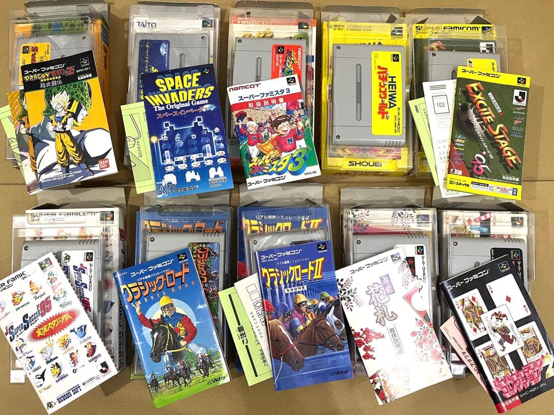 スーパーファミコンソフト箱付き10本セット 保護クリアケース付 良品
