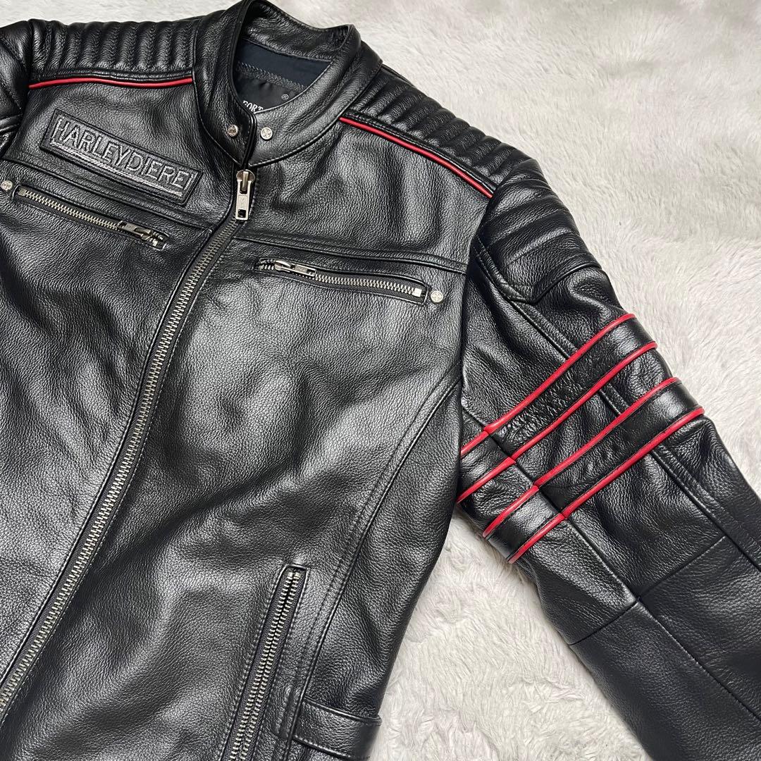 HARLEYDIEREI 牛革レザー ライダースジャケット スカル刺繍入り - メルカリ