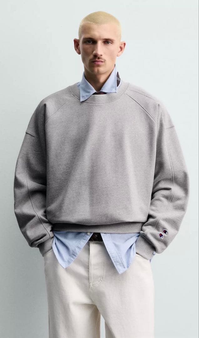 CHAMPION ® X ZARA パッチ クルーネック スウェットシャツ - メルカリ