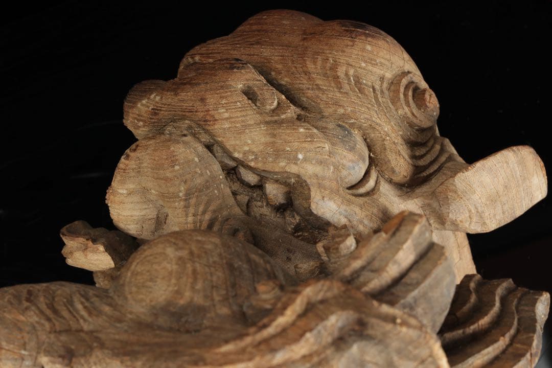 石川雲蝶 木彫 獅子木鼻 阿吽 一対 仏教美術 彫刻 神社仏閣 古美術