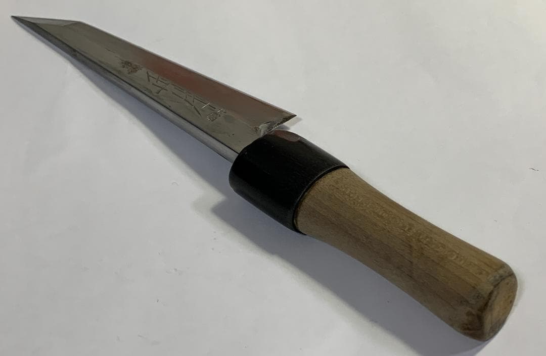 正本総本 小型剣型出刃包丁 片刃 14.2cm 和包丁