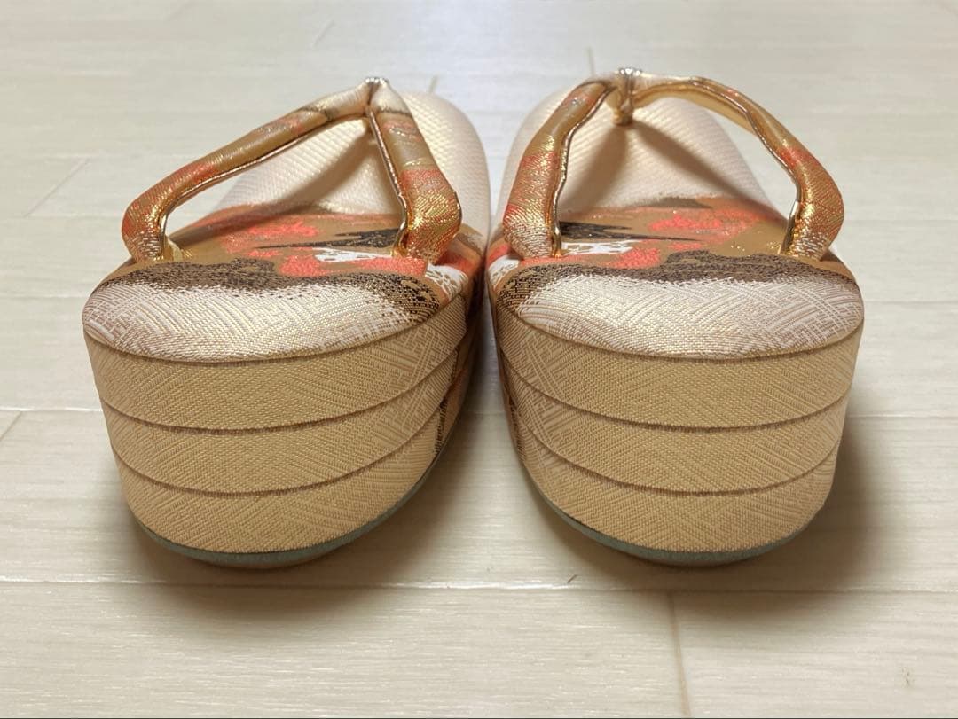 《未使用》佐賀錦　草履バッグセット　ゴールド　Lサイズ