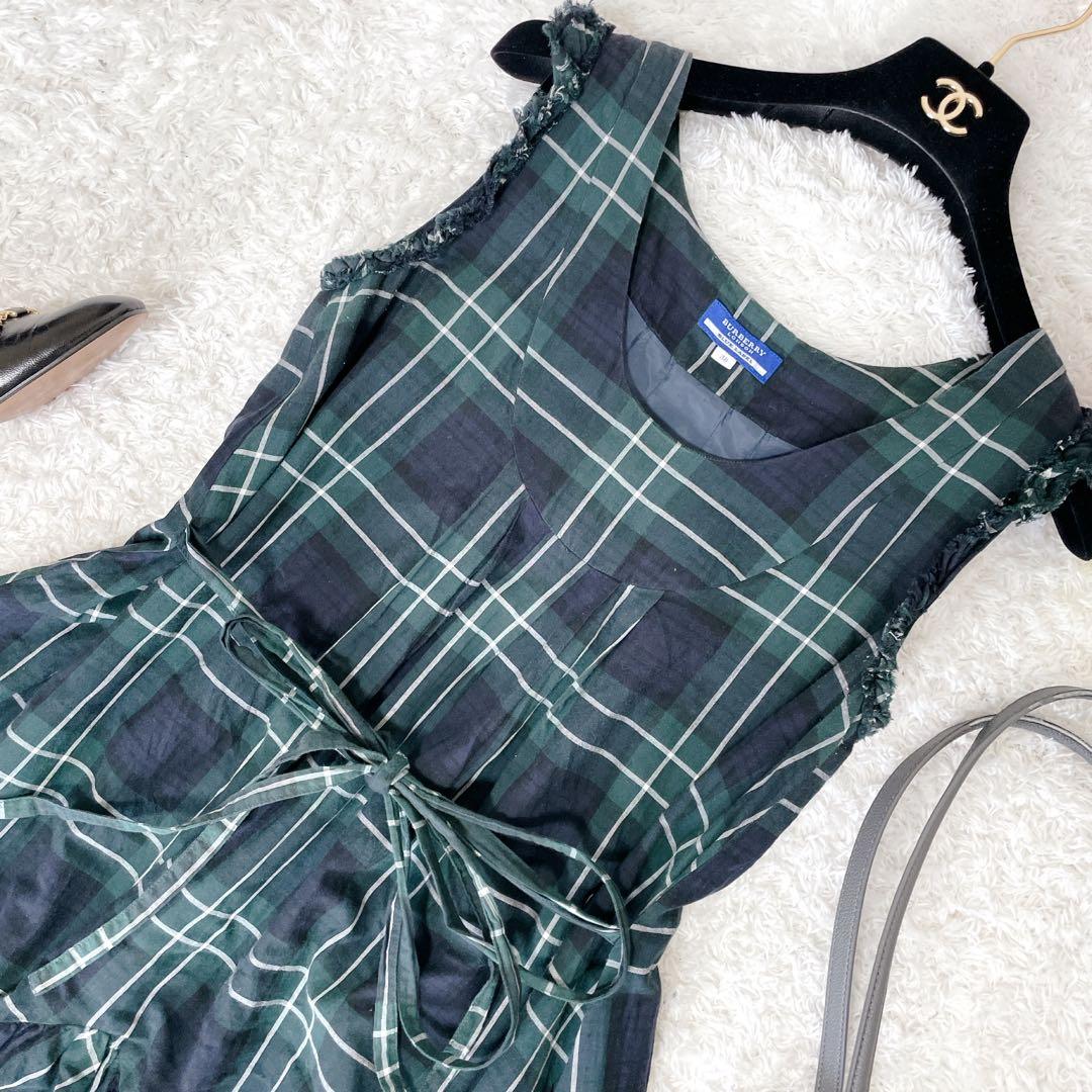 美品】バーバリー ブルーレーベル 膝丈 フリル ノバチェック