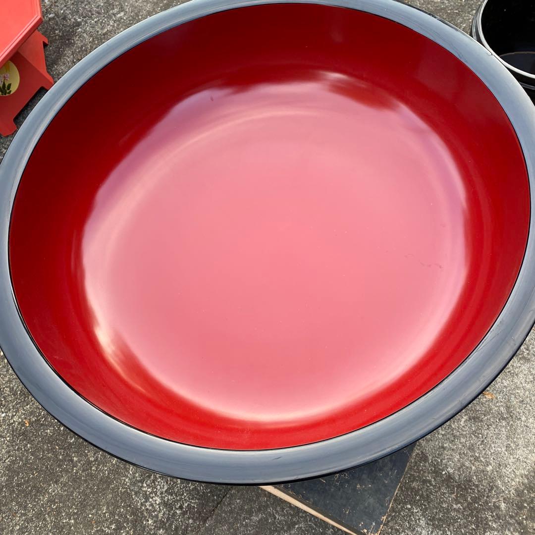 【BO51226】こね鉢　朱塗り　特大60.5cm 7.5kg 樹脂