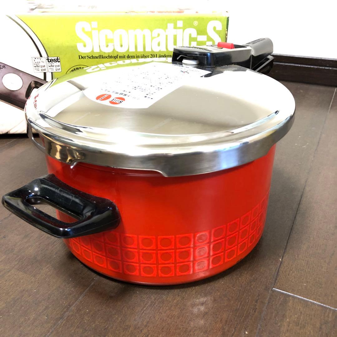 新品・未使用】silit☆シリット☆圧力鍋☆オレンジ☆5L ☆昭和☆レトロ