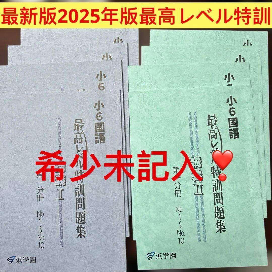㉕か　未記入　浜学園　小6 国語　最高レベル特訓問題集　全8冊セット ㉕か 未記入 浜学園 小6 国語 最高レベル特訓問題集 全8冊セット