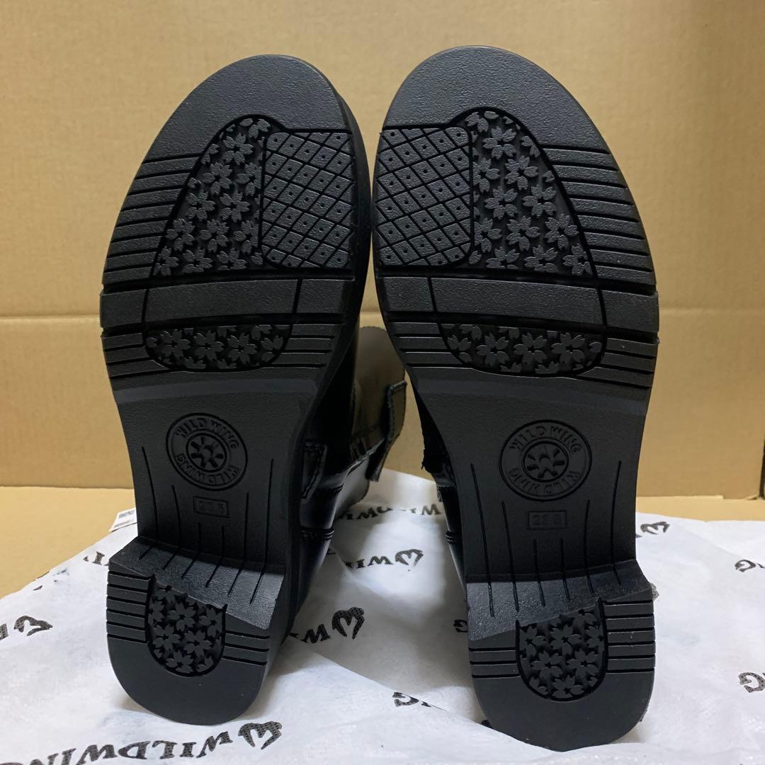 新品　ワイルドウィング イーグル 厚底 本革バイクブーツ 23.5cm