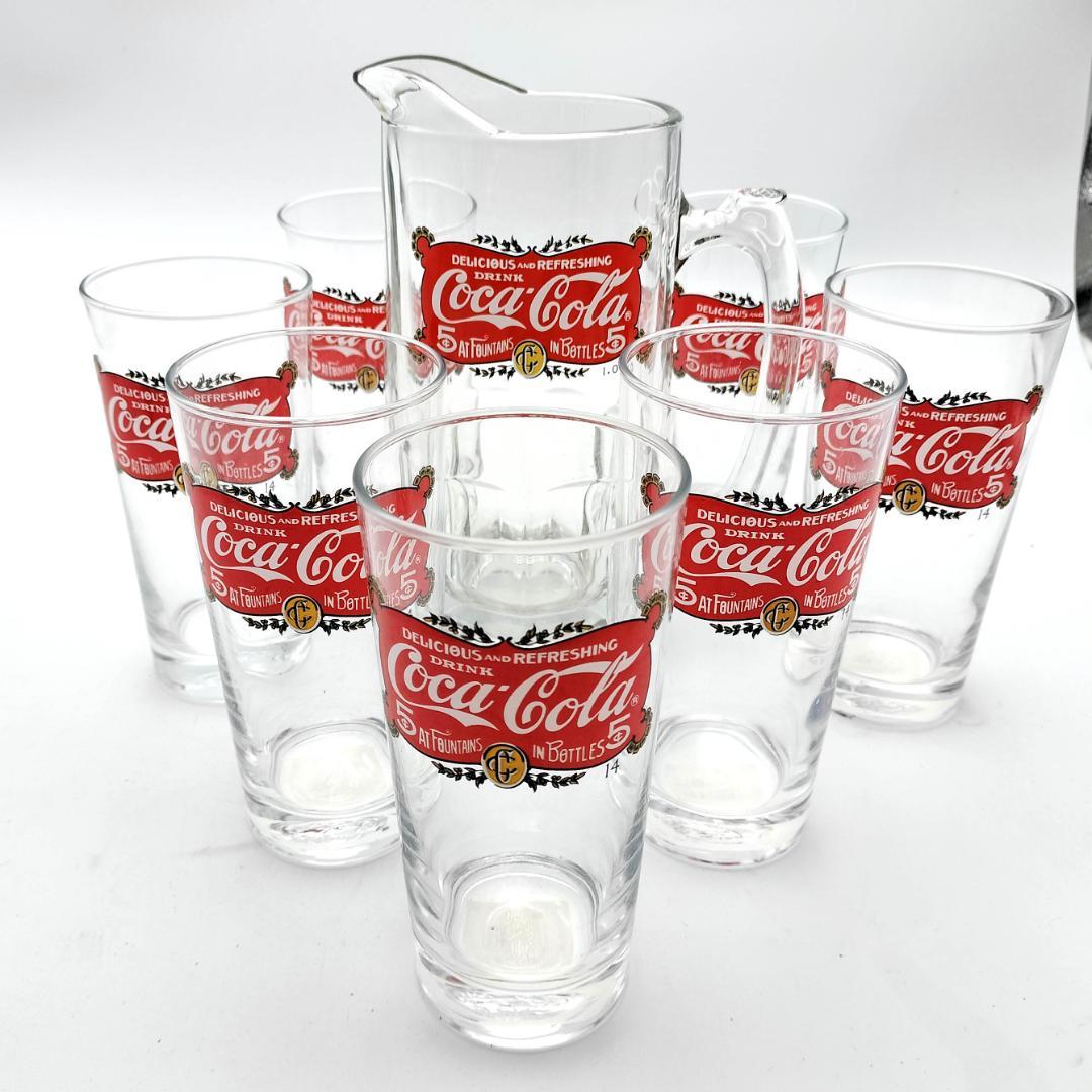 非売品】 コカコーラ ピッチャー＆グラス 7個セット レトロ ノベルティ