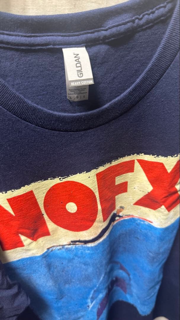 Lサイズ NOFX Tシャツ ネイビー ジョーズ パロディ nofxのtシャツです