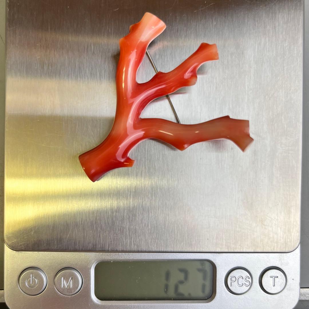 本珊瑚 珊瑚 枝珊瑚 さんご ブローチ 高知 総重量 12.7g