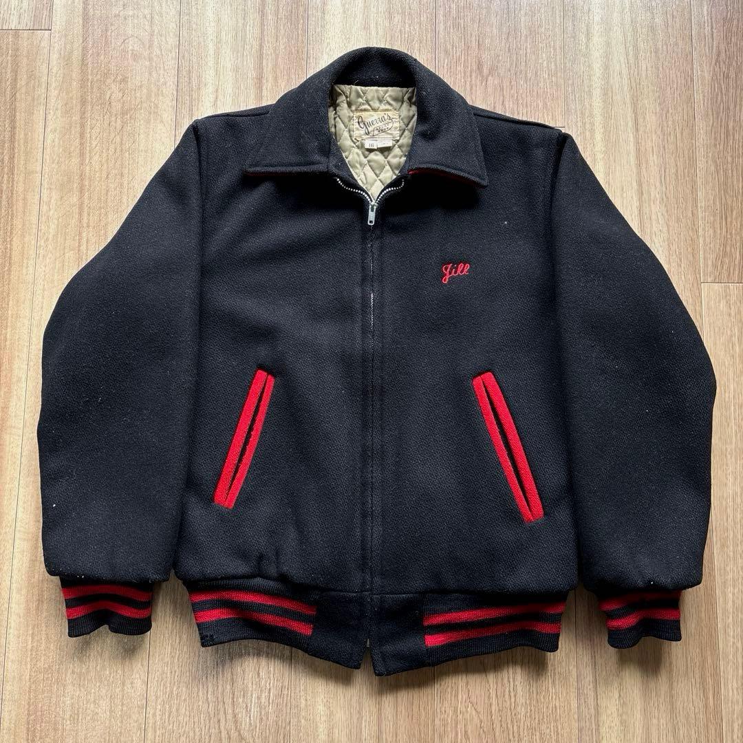 50s 60s スタジャン 赤黒 棒タロン アルミジップ ヴィンテージ - メルカリ