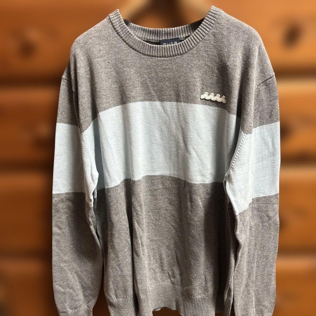 muta クルーネックニット サイズ6 グレー・ライトブルー