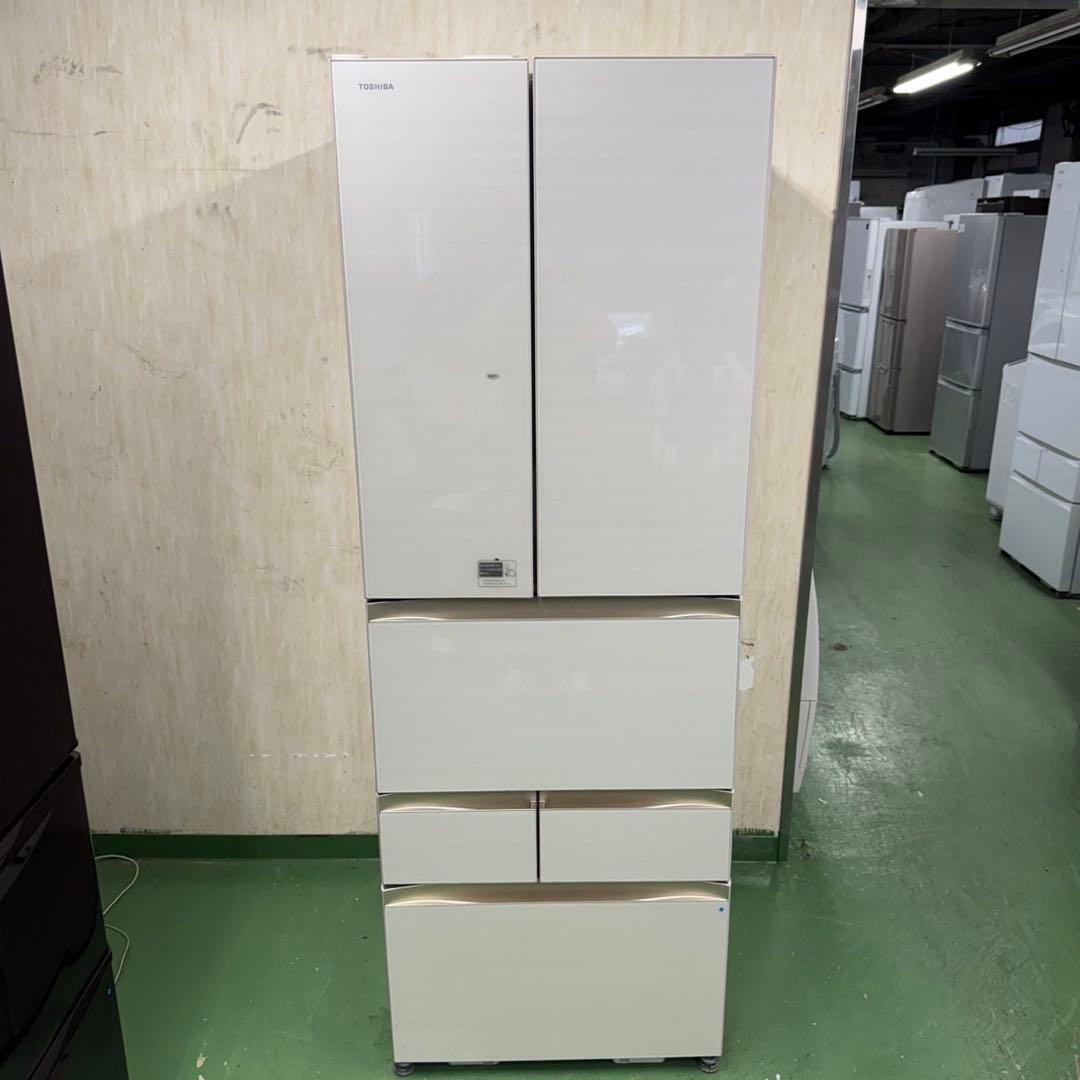 125 大型冷蔵庫 観音開き 6ドア 自動製氷機付 ガラストップ 極美品 家庭